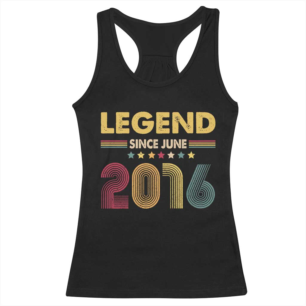 June 10th Birthday Racerback Tank Top Legends Since June 2016 Retro Bday TS11 Black Print Your Wear