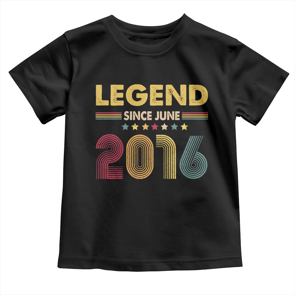 June 10th Birthday Toddler T Shirt Legends Since June 2016 Retro Bday TS11 Black Print Your Wear