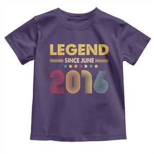 June 10th Birthday Toddler T Shirt Legends Since June 2016 Retro Bday TS11 Purple Print Your Wear
