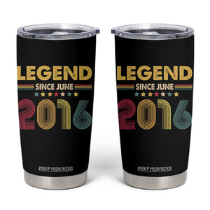 June 10th Birthday Tumbler Cup Legends Since June 2016 Retro Bday TS11 Black Print Your Wear