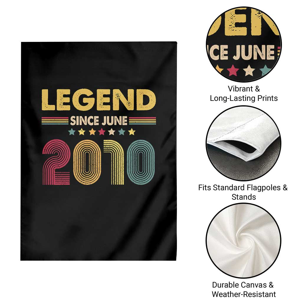 June 16th Birthday Garden Flag Legends Since June 2010 Retro Bday TS11 Print Your Wear