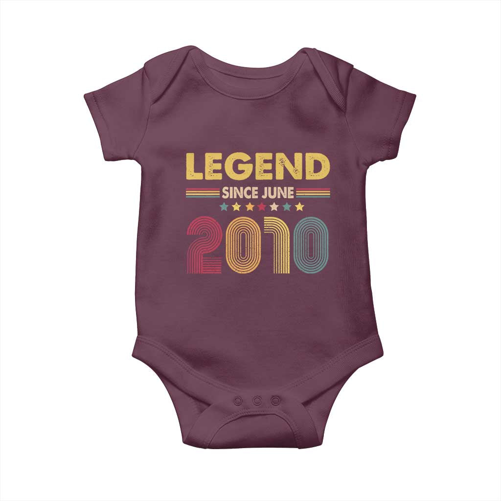 June 16th Birthday Baby Onesie Legends Since June 2010 Retro Bday TS11 Maroon Print Your Wear