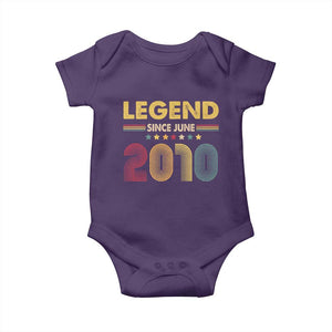 June 16th Birthday Baby Onesie Legends Since June 2010 Retro Bday TS11 Purple Print Your Wear