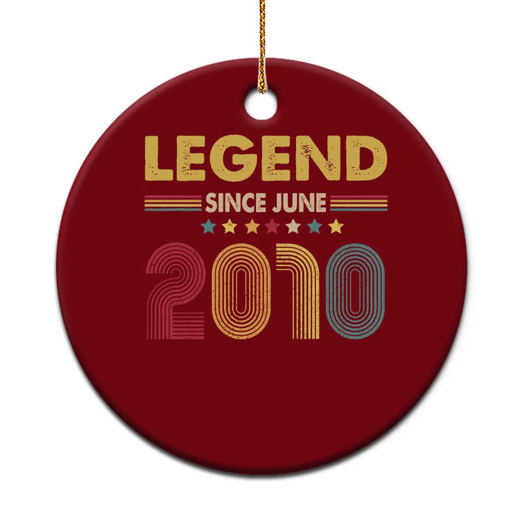 June 16th Birthday Ceramic Ornament Legends Since June 2010 Retro Bday TS11 1pc Red Print Your Wear