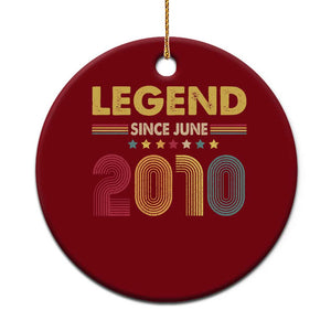 June 16th Birthday Ceramic Ornament Legends Since June 2010 Retro Bday TS11 1pc Red Print Your Wear