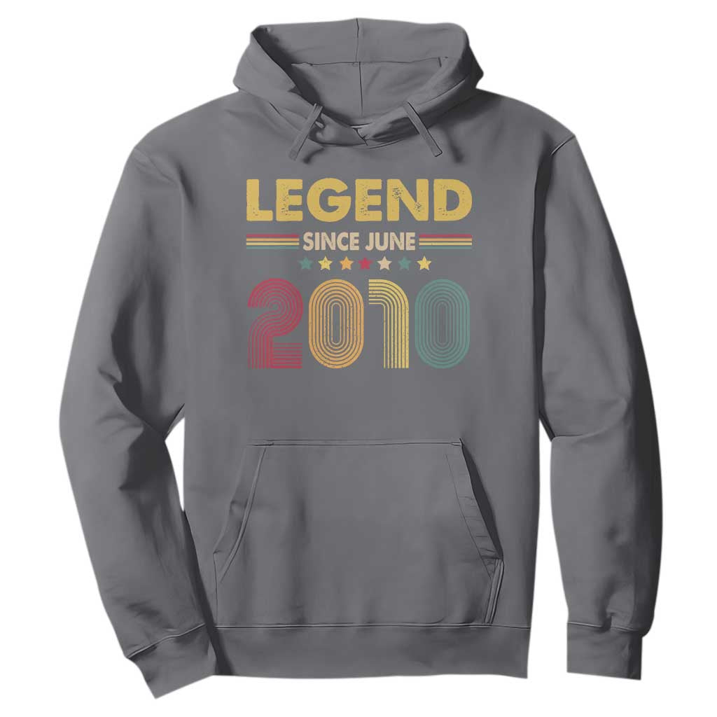 June 16th Birthday Hoodie Legends Since June 2010 Retro Bday TS11 Charcoal Print Your Wear