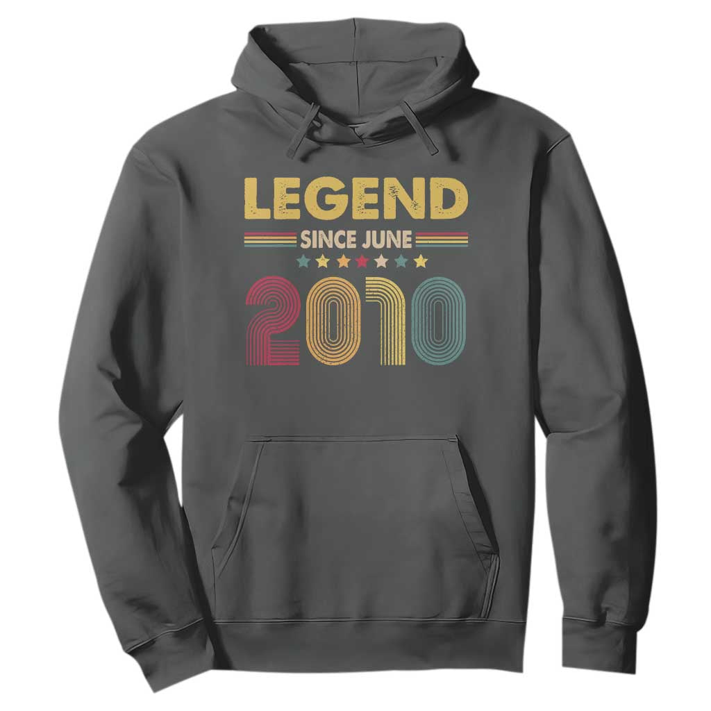 June 16th Birthday Hoodie Legends Since June 2010 Retro Bday TS11 Dark Heather Print Your Wear