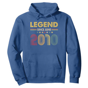 June 16th Birthday Hoodie Legends Since June 2010 Retro Bday TS11 Royal Blue Print Your Wear