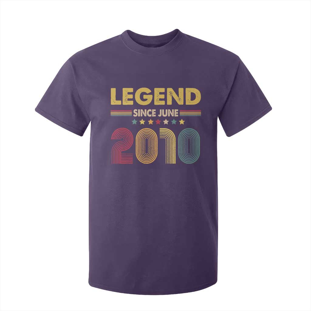 June 16th Birthday T Shirt For Kid Legends Since June 2010 Retro Bday TS11 Purple Print Your Wear