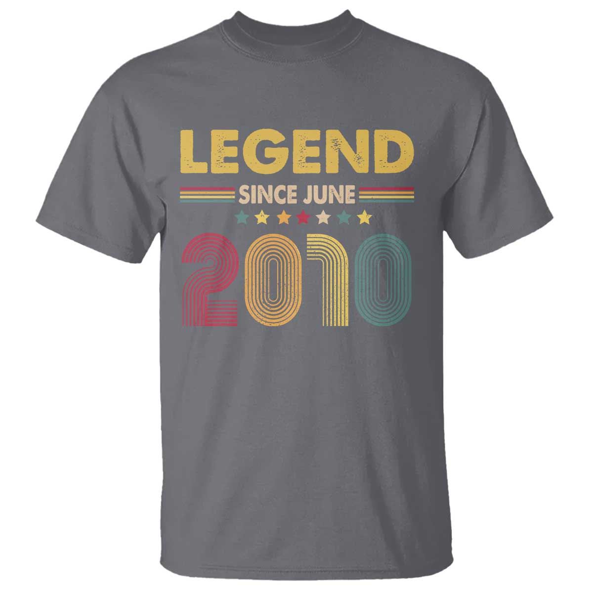 June 16th Birthday T Shirt Legends Since June 2010 Retro Bday TS11 Charcoal Print Your Wear