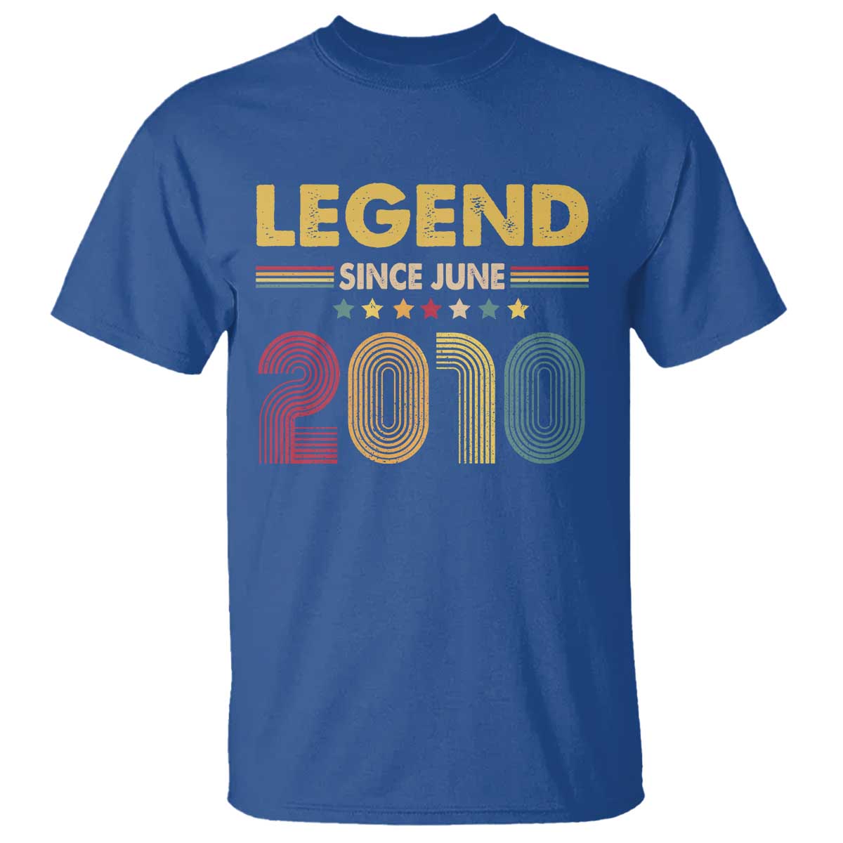 June 16th Birthday T Shirt Legends Since June 2010 Retro Bday TS11 Royal Blue Print Your Wear