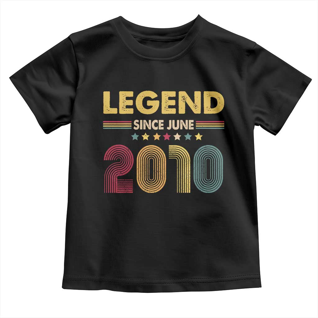 June 16th Birthday Toddler T Shirt Legends Since June 2010 Retro Bday TS11 Black Print Your Wear