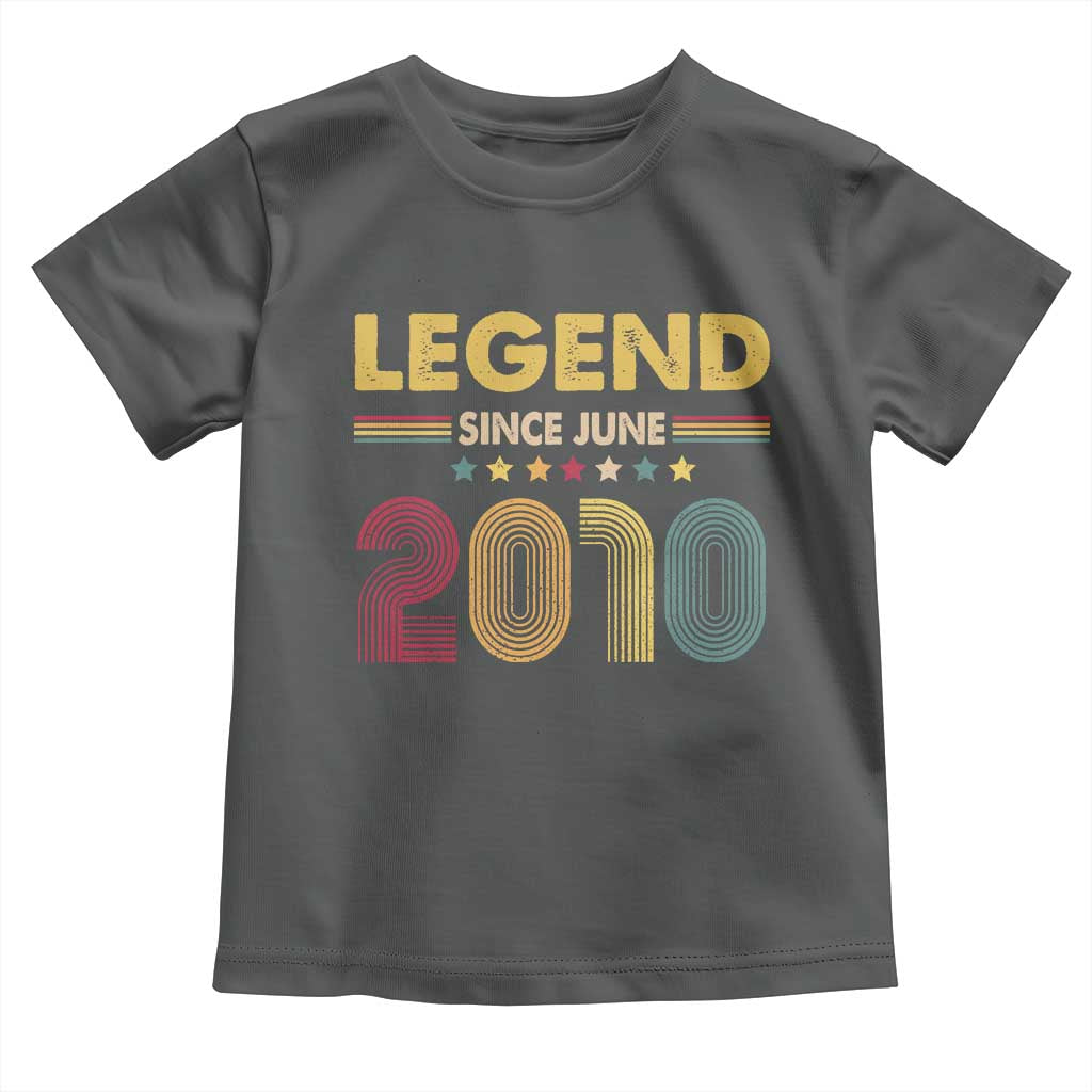 June 16th Birthday Toddler T Shirt Legends Since June 2010 Retro Bday TS11 Dark Heather Print Your Wear