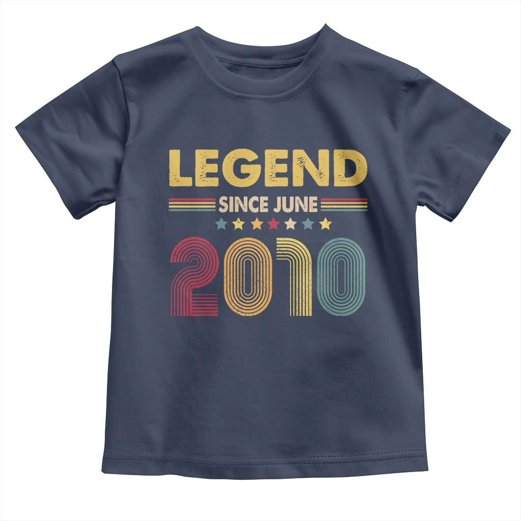 June 16th Birthday Toddler T Shirt Legends Since June 2010 Retro Bday TS11 Navy Print Your Wear