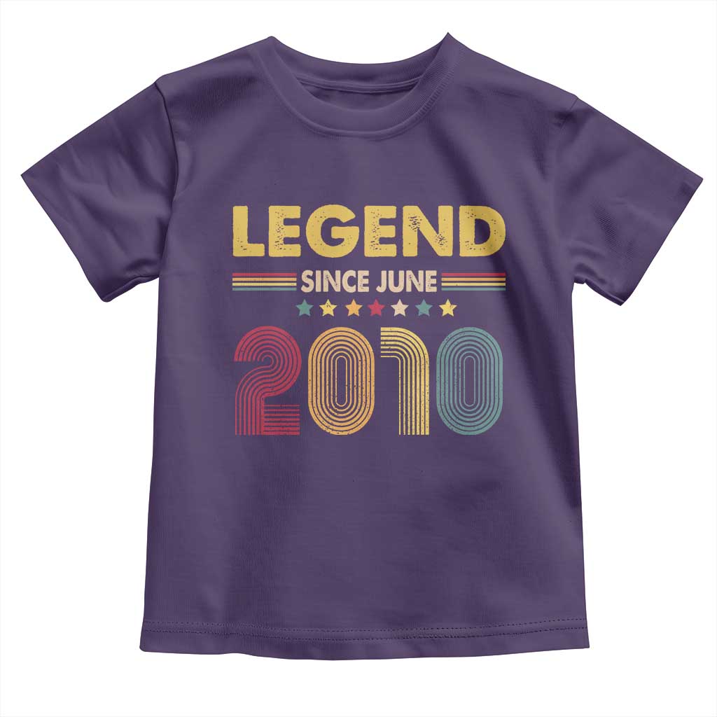 June 16th Birthday Toddler T Shirt Legends Since June 2010 Retro Bday TS11 Purple Print Your Wear