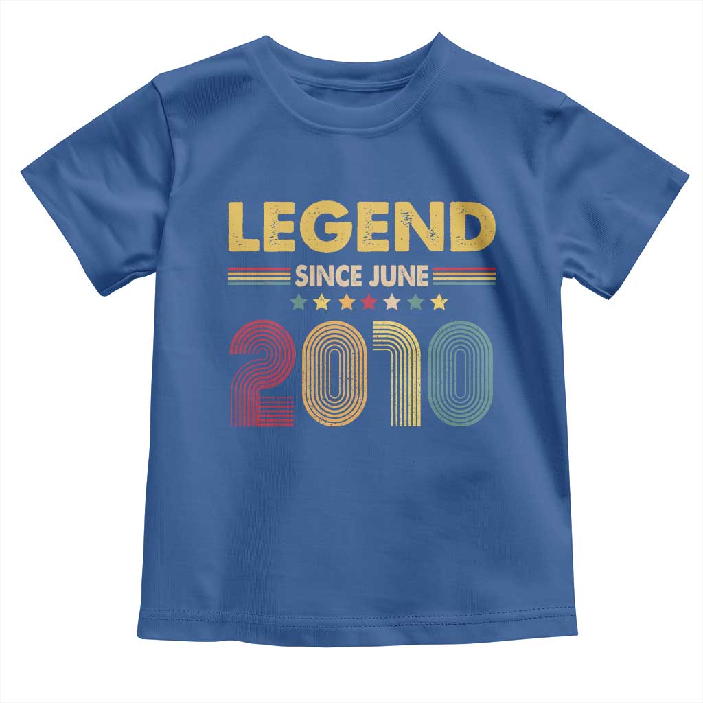 June 16th Birthday Toddler T Shirt Legends Since June 2010 Retro Bday TS11 Royal Blue Print Your Wear
