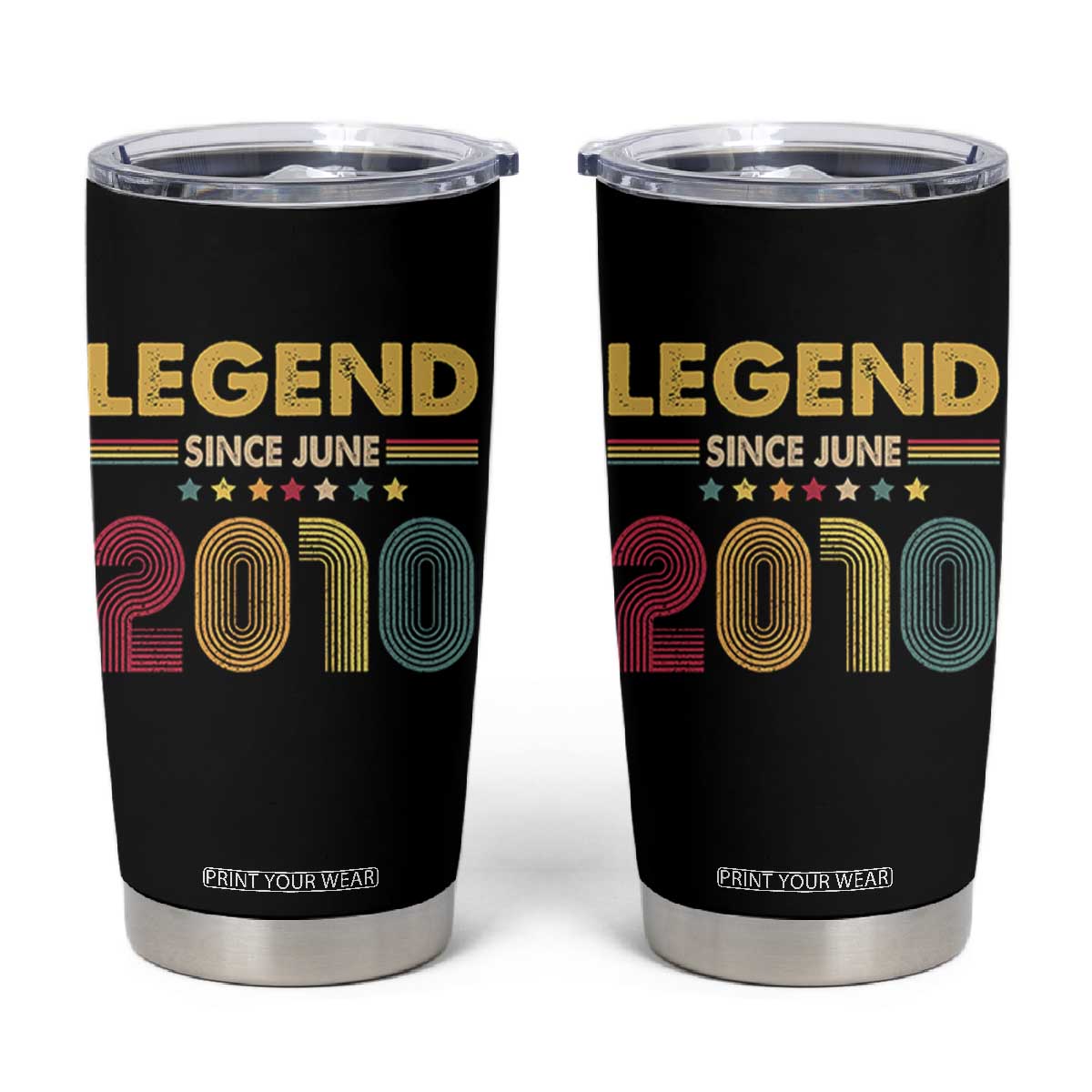 June 16th Birthday Tumbler Cup Legends Since June 2010 Retro Bday TS11 Black Print Your Wear