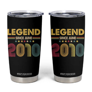 June 16th Birthday Tumbler Cup Legends Since June 2010 Retro Bday TS11 Black Print Your Wear