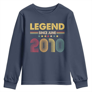 June 16th Birthday Youth Sweatshirt Legends Since June 2010 Retro Bday TS11 Navy Print Your Wear