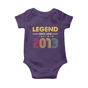 June 13th Birthday Baby Onesie Legends Since June 2013 Retro Bday TS11 Purple Print Your Wear
