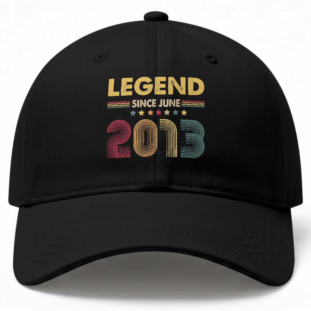 June 13th Birthday Baseball Cap Legends Since June 2013 Retro Bday TS11 Print Your Wear