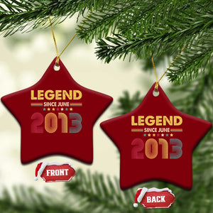 June 13th Birthday Ceramic Ornament Legends Since June 2013 Retro Bday TS11 Print Your Wear