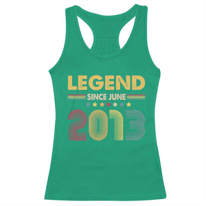 June 13th Birthday Racerback Tank Top Legends Since June 2013 Retro Bday TS11 Irish Green Print Your Wear