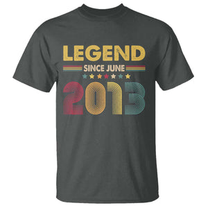 June 13th Birthday T Shirt Legends Since June 2013 Retro Bday TS11 Dark Heather Print Your Wear