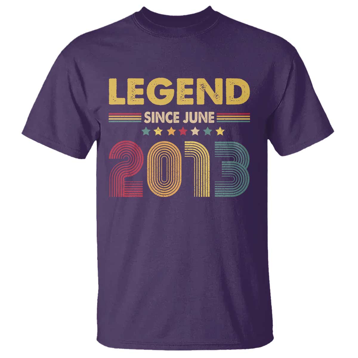 June 13th Birthday T Shirt Legends Since June 2013 Retro Bday TS11 Purple Print Your Wear