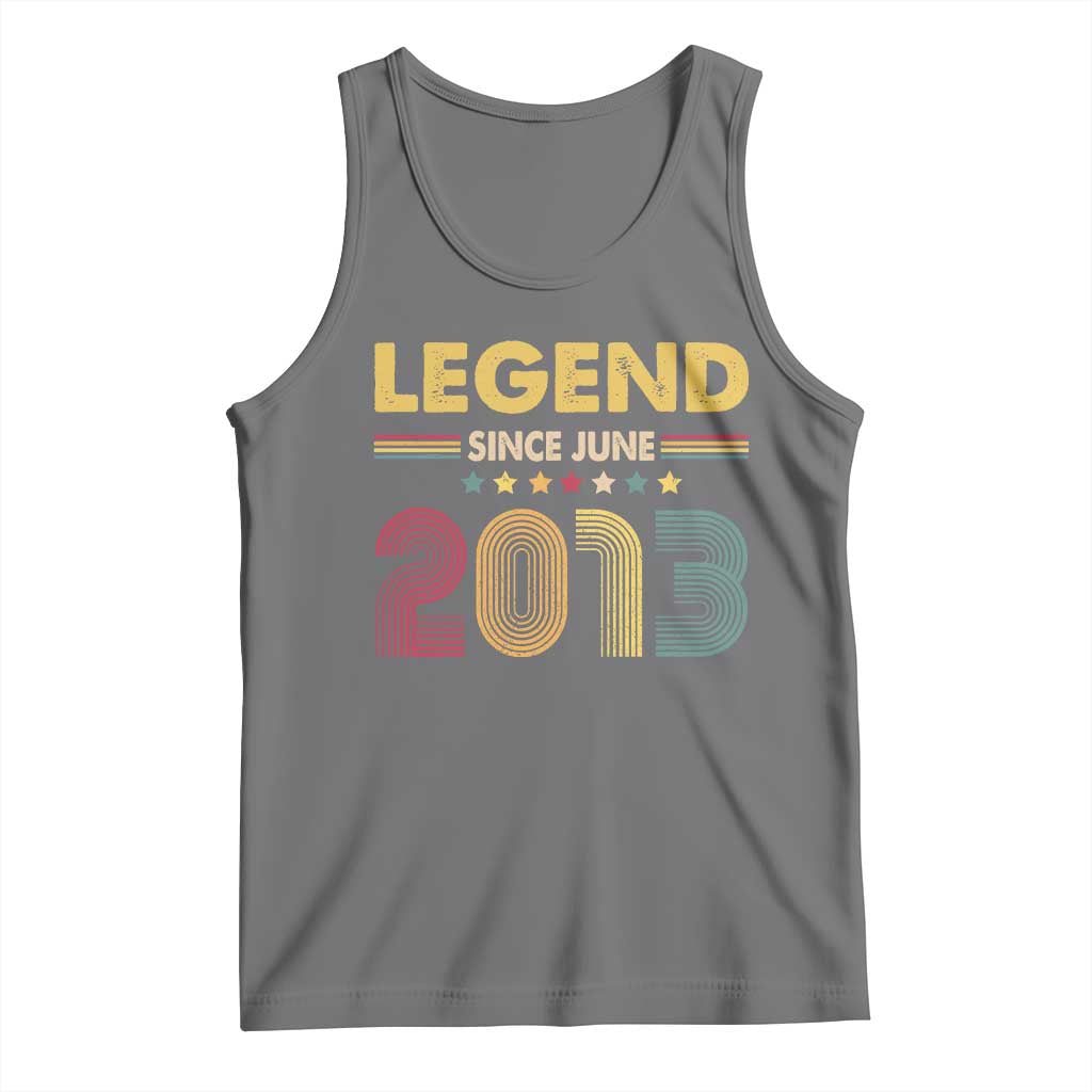 June 13th Birthday Tank Top Legends Since June 2013 Retro Bday TS11 Black Heather Print Your Wear