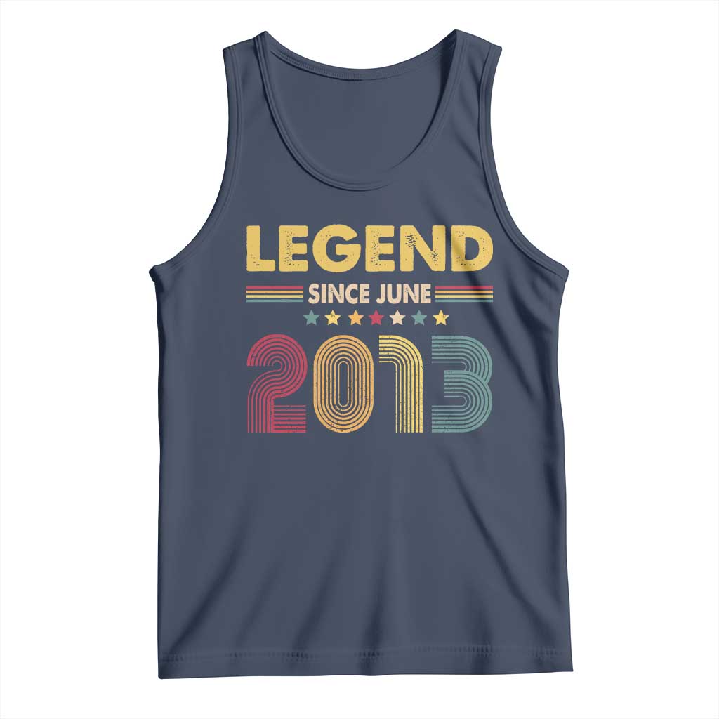June 13th Birthday Tank Top Legends Since June 2013 Retro Bday TS11 Navy Print Your Wear