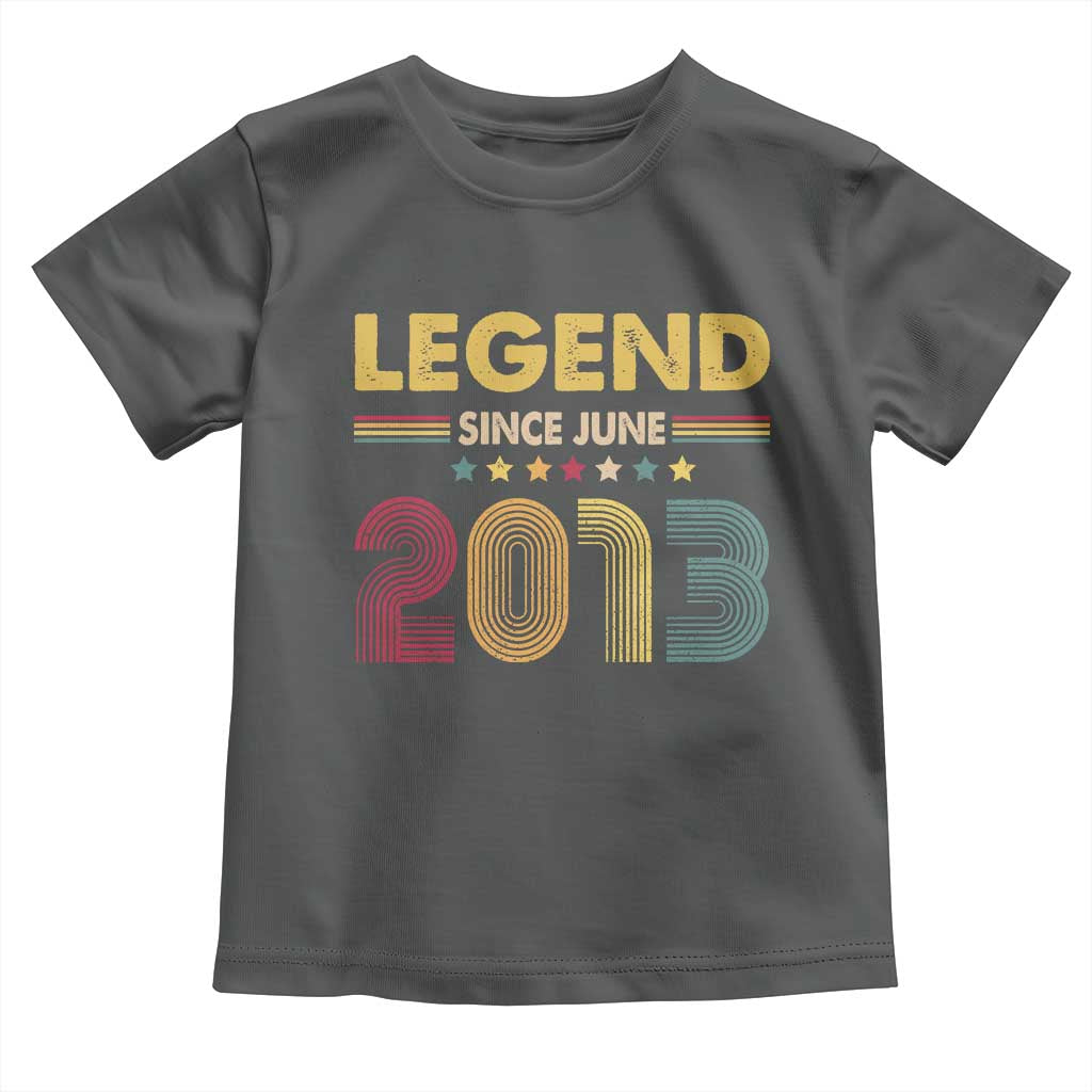 June 13th Birthday Toddler T Shirt Legends Since June 2013 Retro Bday TS11 Dark Heather Print Your Wear