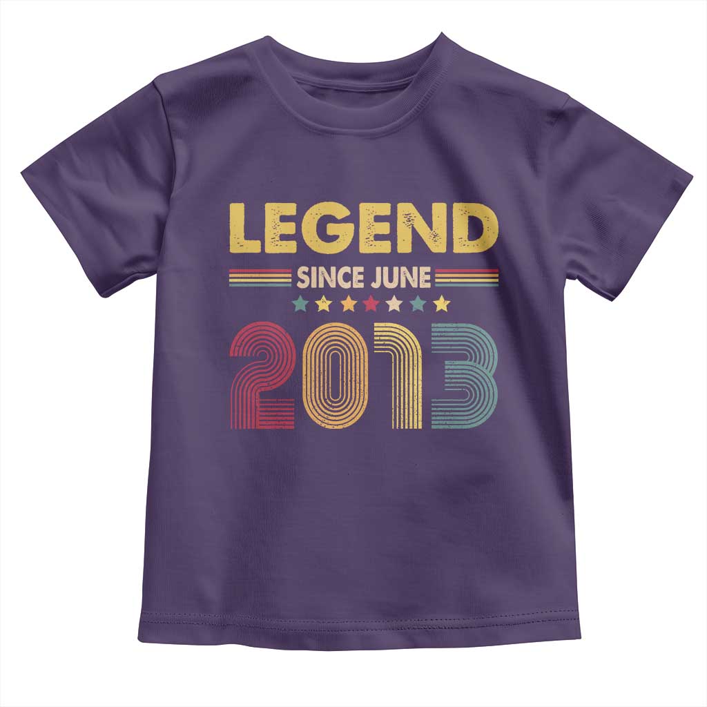 June 13th Birthday Toddler T Shirt Legends Since June 2013 Retro Bday TS11 Purple Print Your Wear