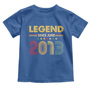 June 13th Birthday Toddler T Shirt Legends Since June 2013 Retro Bday TS11 Royal Blue Print Your Wear