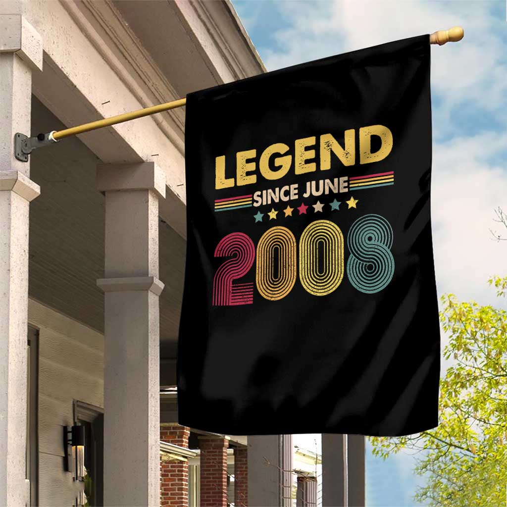 June 18th Birthday Garden Flag Legends Since June 2008 Retro Bday TS11 Print Your Wear