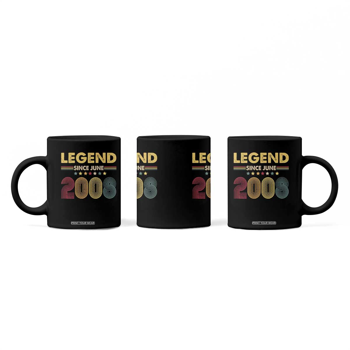 June 18th Birthday Coffee Mug Legends Since June 2008 Retro Bday TS11 Print Your Wear