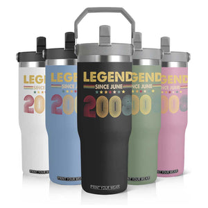 June 18th Birthday Flip Straw Tumbler Legends Since June 2008 Retro Bday TS11 Print Your Wear