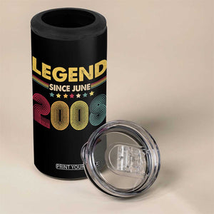 June 18th Birthday 4 in 1 Can Cooler Tumbler Legends Since June 2008 Retro Bday TS11 Print Your Wear