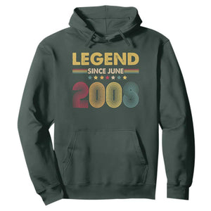 June 18th Birthday Hoodie Legends Since June 2008 Retro Bday TS11 Dark Forest Green Print Your Wear