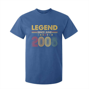 June 18th Birthday T Shirt For Kid Legends Since June 2008 Retro Bday TS11 Royal Blue Print Your Wear