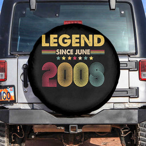 June 18th Birthday Spare Tire Cover Legends Since June 2008 Retro Bday TS11 No hole Black Print Your Wear