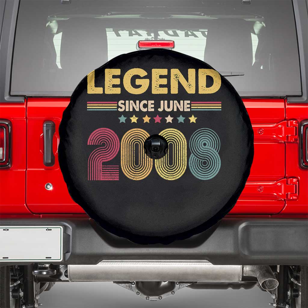 June 18th Birthday Spare Tire Cover Legends Since June 2008 Retro Bday TS11 Black Print Your Wear