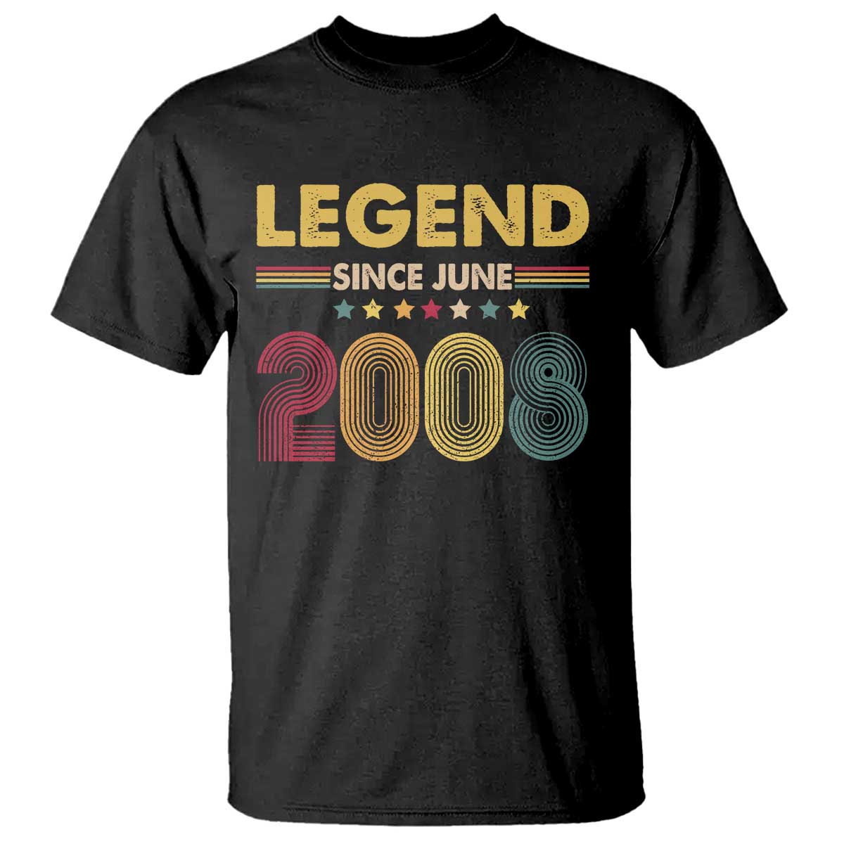 June 18th Birthday T Shirt Legends Since June 2008 Retro Bday TS11 Black Print Your Wear