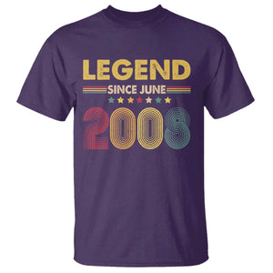 June 18th Birthday T Shirt Legends Since June 2008 Retro Bday TS11 Purple Print Your Wear
