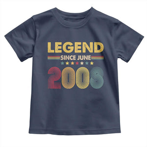 June 18th Birthday Toddler T Shirt Legends Since June 2008 Retro Bday TS11 Navy Print Your Wear