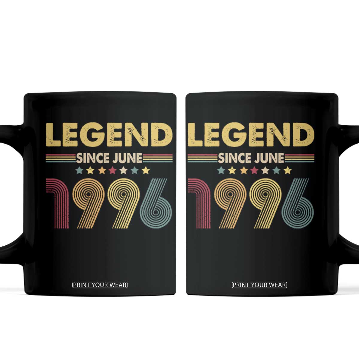 June 30th Birthday Coffee Mug Legends Since June 1996 Retro Bday TS11 Black Print Your Wear