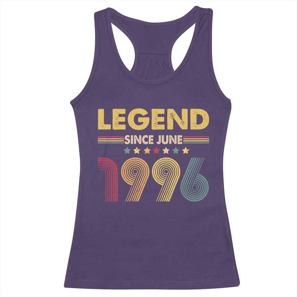 June 30th Birthday Racerback Tank Top Legends Since June 1996 Retro Bday TS11 Purple Print Your Wear