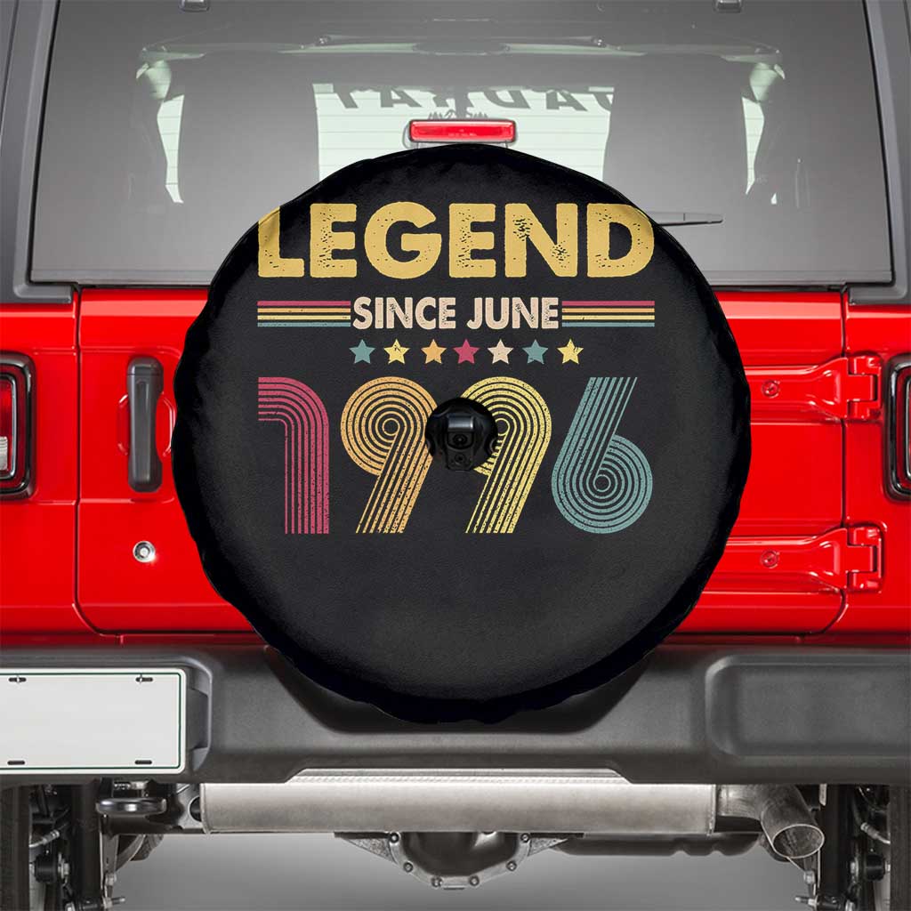 June 30th Birthday Spare Tire Cover Legends Since June 1996 Retro Bday TS11 Black Print Your Wear