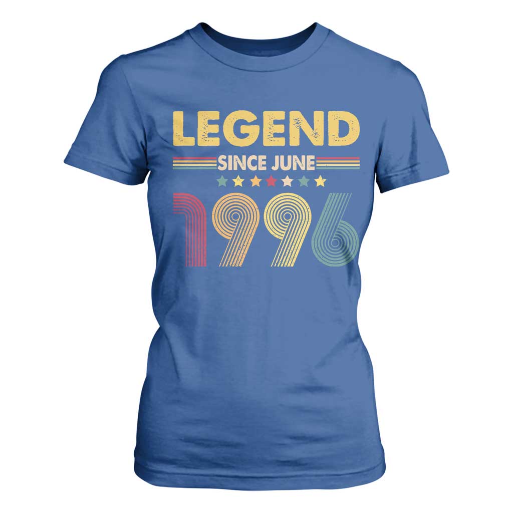 June 30th Birthday T Shirt For Women Legends Since June 1996 Retro Bday TS11 Royal Blue Print Your Wear