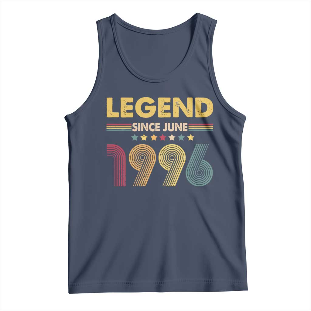 June 30th Birthday Tank Top Legends Since June 1996 Retro Bday TS11 Navy Print Your Wear